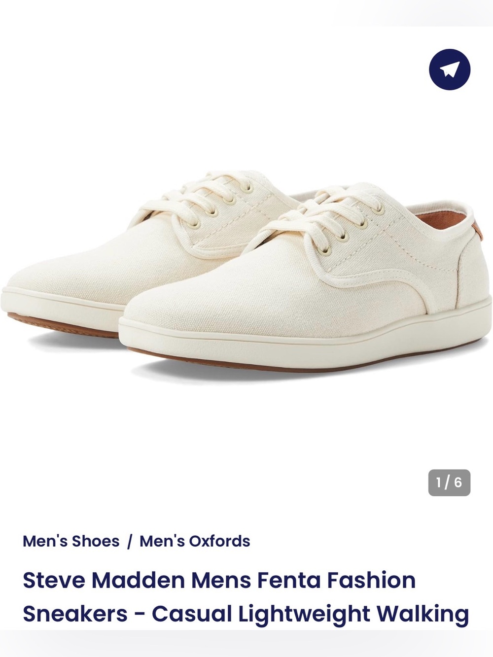 Steve Madden Men's Fenta Canvas Sneakers in Cream